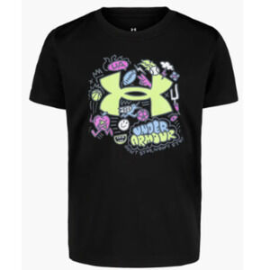 Under Armour Kids School Daze Black UA Tech T-Shirt Toddler Size 2T BRAND NEW